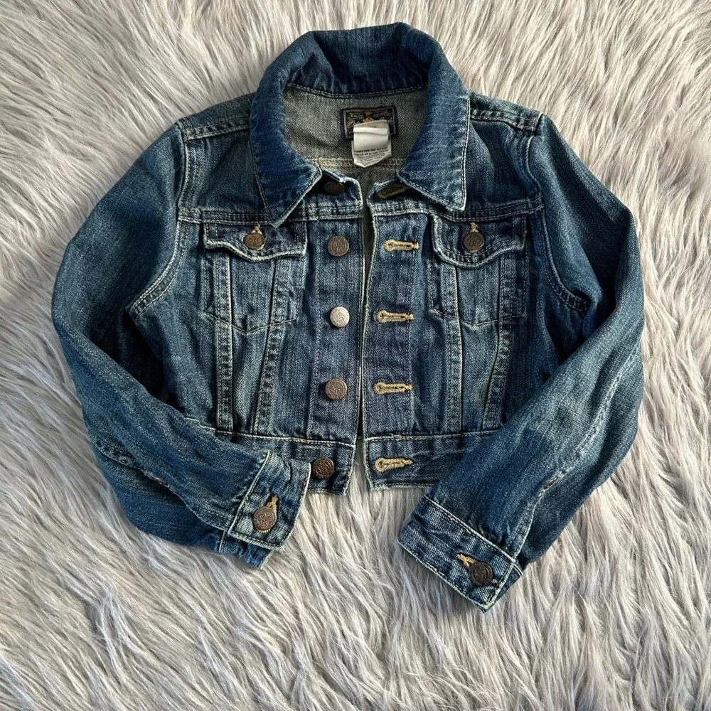 Ralph Lauren Polo Goods Quality Denim Jean Jacket Girls Size 5 Blue Button Down